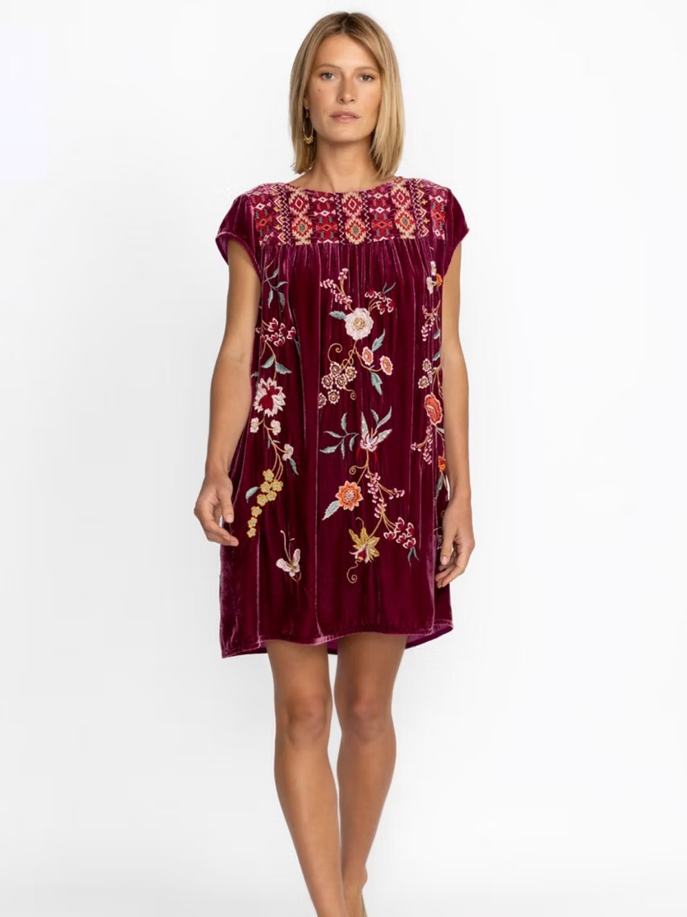 Johnny Was Suki Petal Sleeve Tunic Dress